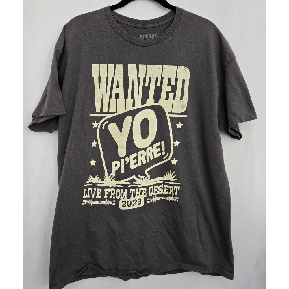 Pi'erre Bourne Wanted Yo Pi'erre! Live‎ From the Desert 2023 Gray T-Shirt XL